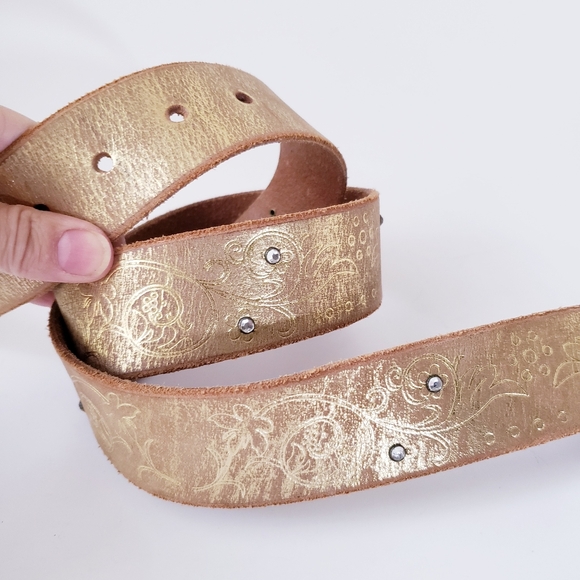 Vintage Express Gold Leather Belt - Picture 7 of 14